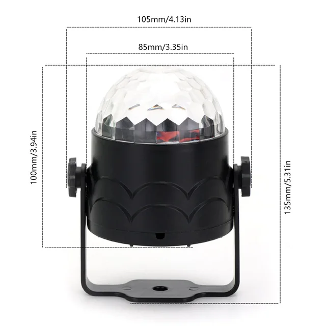 Sfera Disco Ball 360° Con Controllo Vocale - Lampada Da Festa RGB, Rotante, Con Telecomando E USB - Foto 4