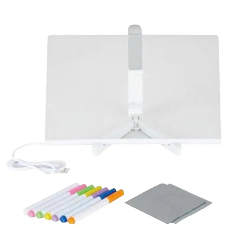 

Acrylic Memo Board Dry Erase Board Home Memo Tips Drawing Board LED Desk Memo Board With Stand For Kids Drawing Painting To Do