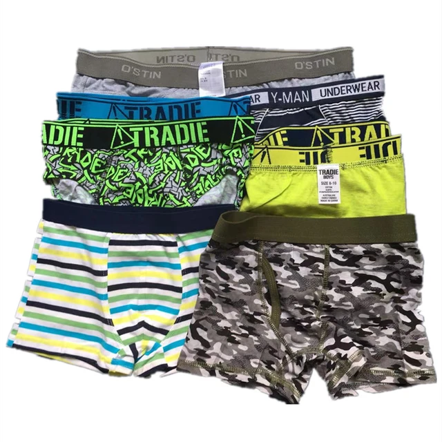 Teenage Boys Underwear Trendy Cotton Printed Breathable Comfortable Boxer  Briefs