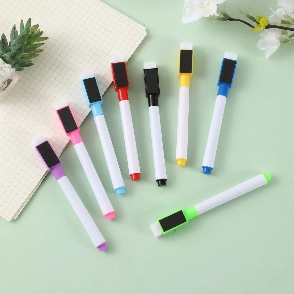 Erasable Whiteboard Pens Set Magnetic Easy to Wipe Scratch-Free Markers with Color Random Design Office Supplies white marker pens color marker pens pen marker marker pens whiteboard pens dry erase markers 8 Pcs
