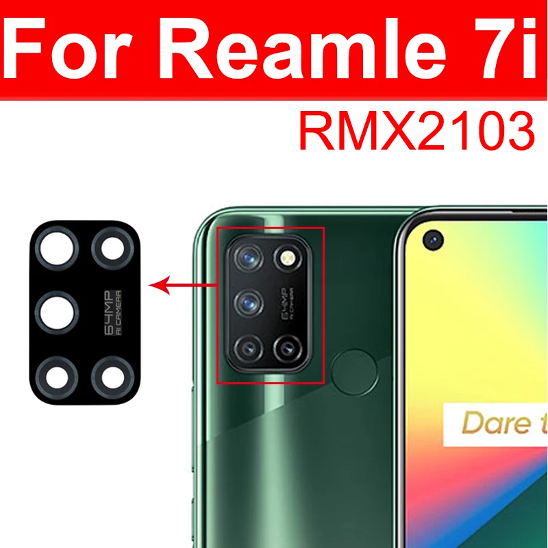 Стеклянный объектив задней камеры для OPPO Realme 7 7Pro 7i 75g, объектив задней камеры с наклейкой, запасные части (art.: 3920bba4fe996) - 3920bba4fe996