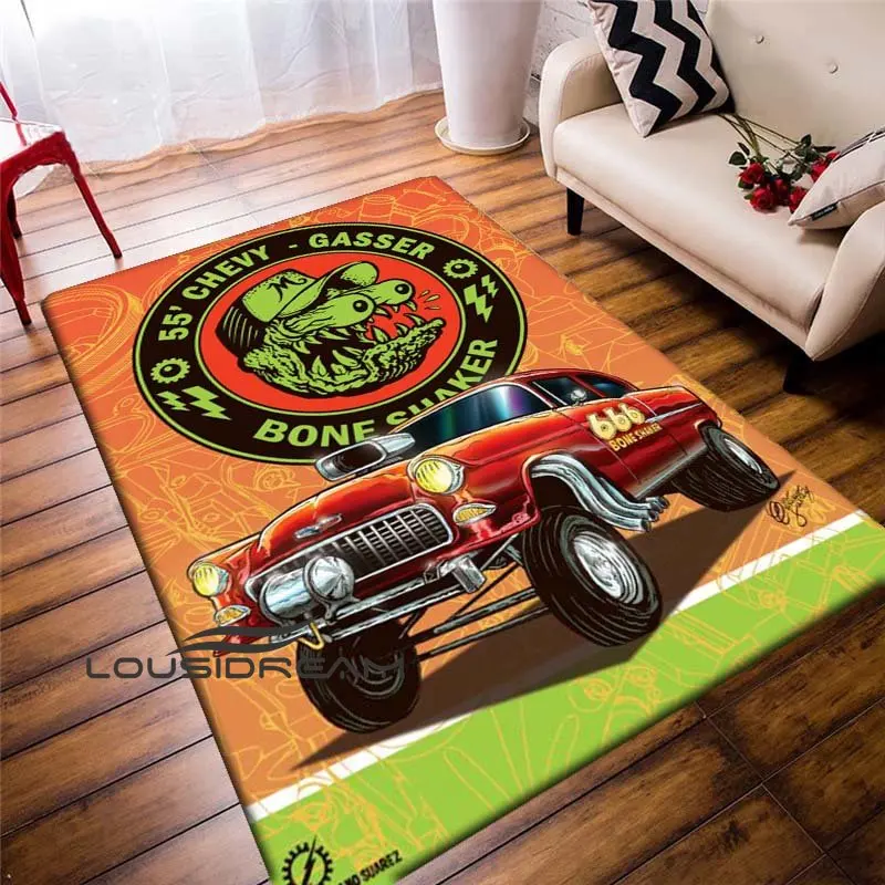 

Rat Fink Legend Cartoon Large Carpet Children's Play Carpet Living Room Bedroom Non-slip Carpet Personalized Car Birthday Gift