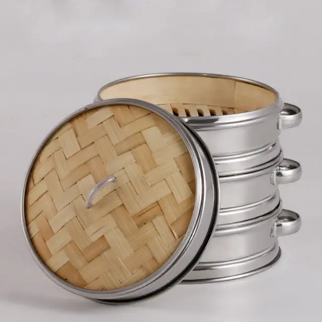 친환경적이고 효율적인 요리 경험을 위한 대나무 라운드 만두 스테인레스 스틸 요리 도구