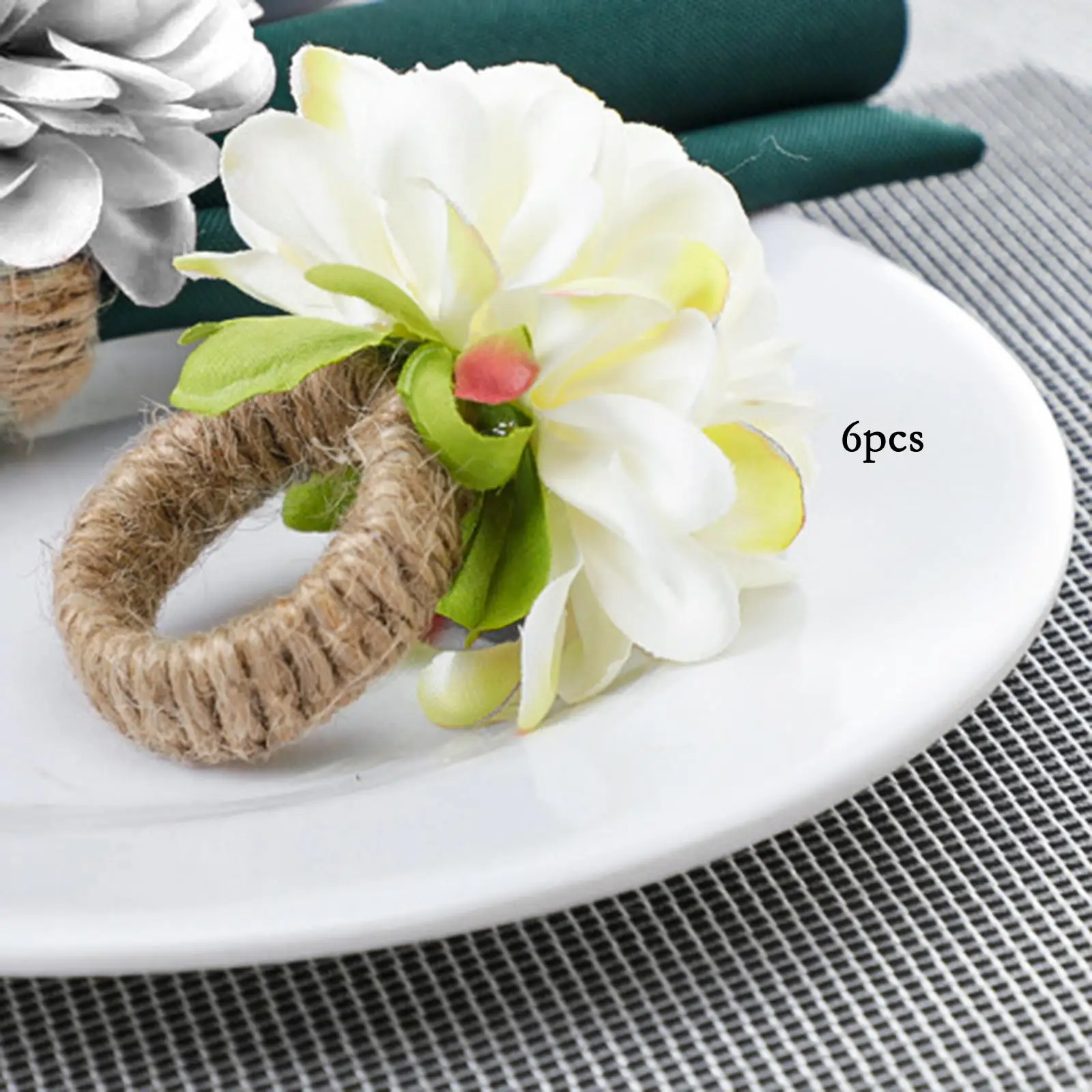 Napkin Holder 6 Pieces Flower Shaped for Centerpieces Festival Wedding Thanksgiving Home Kitchen Decor