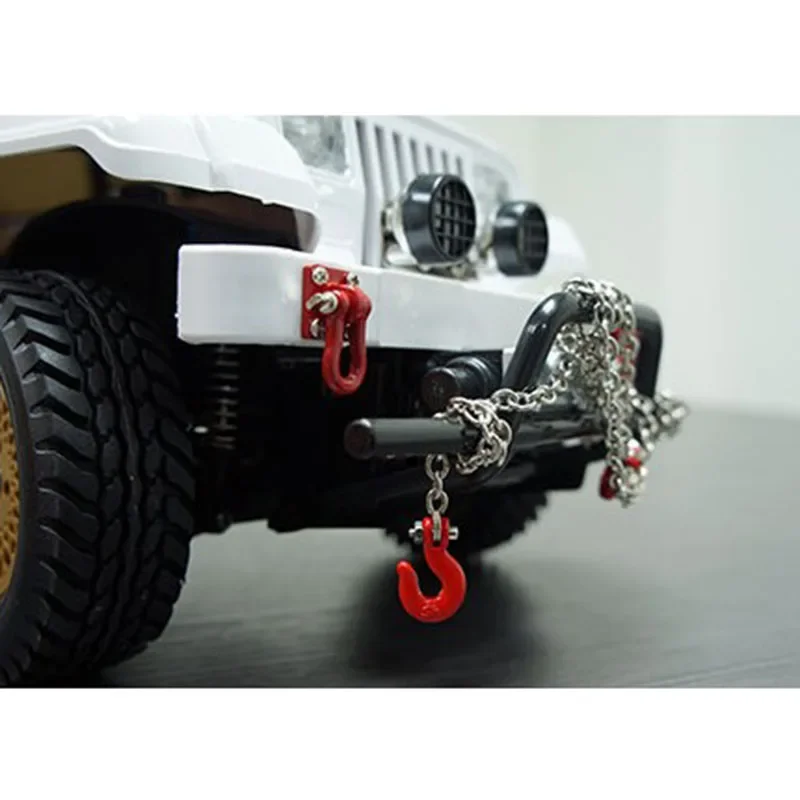 Kovový tažný hák RC Crawler 1/10 - Tažné lano a dekorativní řetěz pro Traxxas Axial RC4WD
