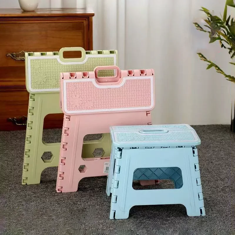 Home Folding Step Stool, Foot Stool with 20/22/25/30cm Height, Lightweight Plastic Foldable Step Stool for Kitchen, Bathroom