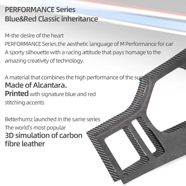 For BMW E39 Series 5 Made of Alcantara Center Console Gear Shifter Panel Trim Cover Performance Sticker Car Interior Accessories 4