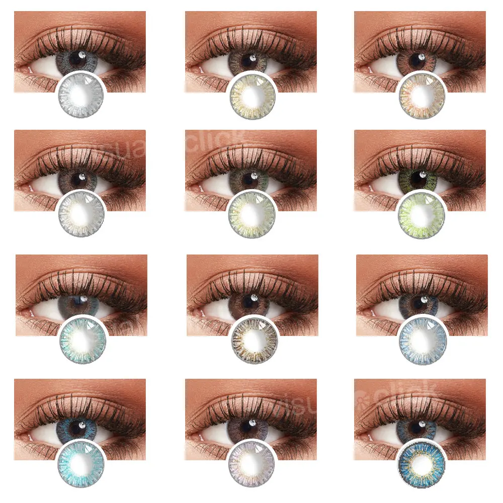Color Contact Lenses for Women Makeup 3 Tone Contact Lenses for Eyes Brown Purple Colored Lenses 2pcs Yearly Color Lens Big Eyes