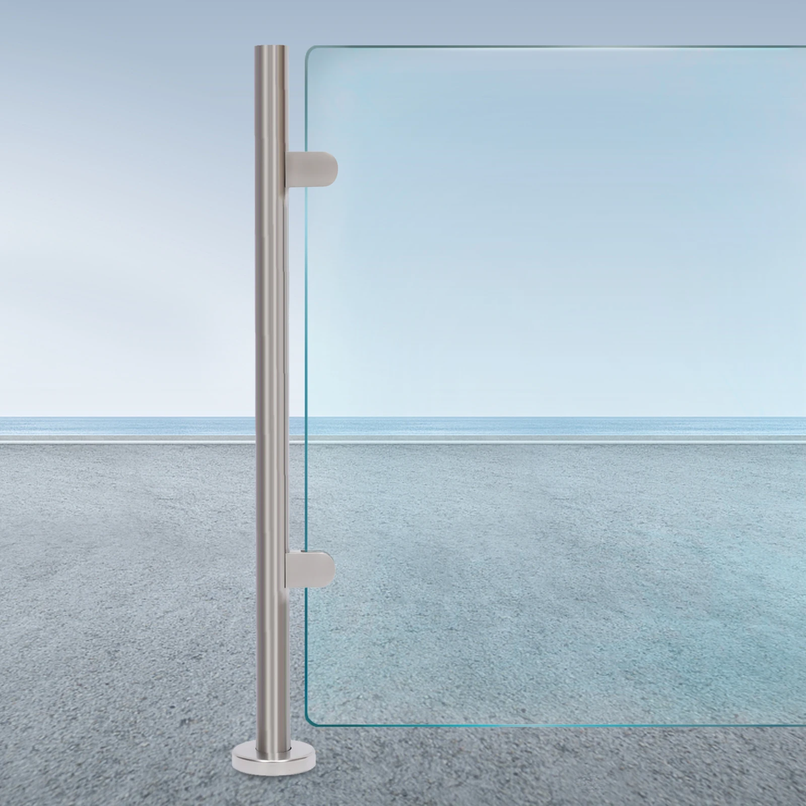 90cm Glass Balustrade Post Stainless Steel Railing Post Balustrade Fencing System For Deck Villa Balcony