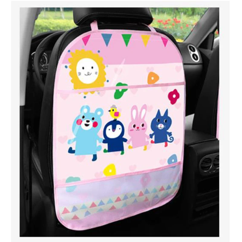 1피스 카시트 등받이 킥 방지 보호 장치(투명 터치 스크린 포켓 포함) 어린이 ..