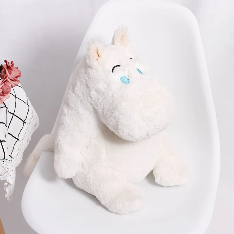 

25cm Kawaii Sitting White Hippo Stuffed Doll Super Soft Cute Animal Plush Toy Creative Children's Birthday Christmas Gift