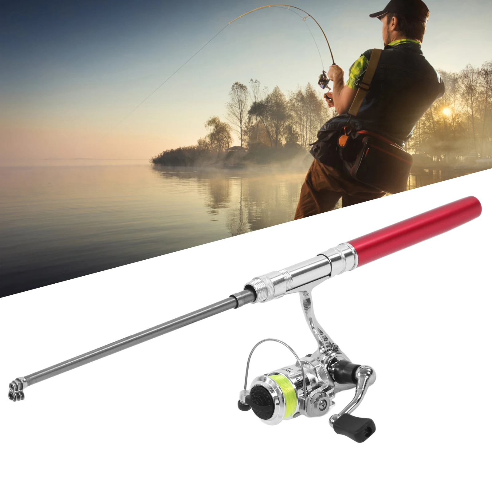 Portable Mini Pen Shape Fishing Rod Reel Combos Pole Pocket Retractable  Fishing Rod With Reel Wheel Telescopic Mini Fishing Pole - AliExpress