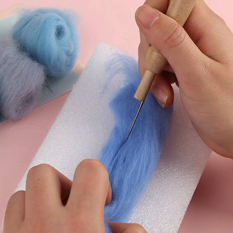 KRABALL Felt Accessories Set For Toy Doll Making Wool Felting Tools Handmade Felting Kit Pack Wool Roving Materials DIY Craft