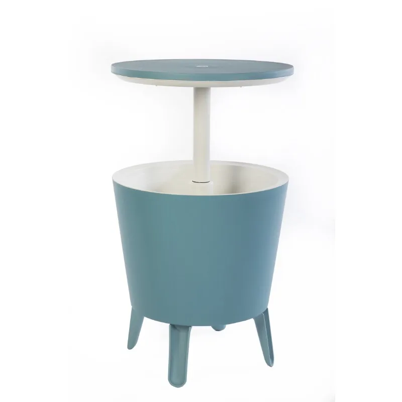 

Keter Modern Cool Bar and Side Table, Outdoor Patio Furniture with 7.5 Gallon Beer Wine Cooler, Teal