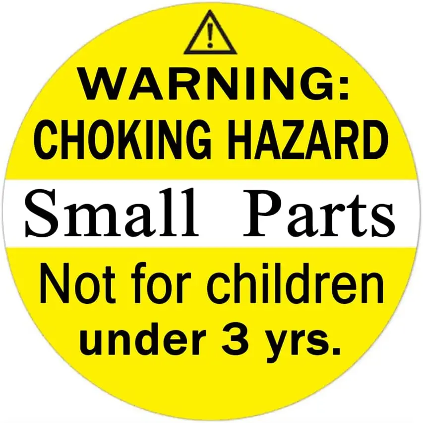 Choking Warning Labels,1.5 Inch Warning Choking Hazard Small Parts Not For Children Under 3 Years Stickers Adhesive Labels