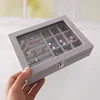Velvet Jewelry Display Box with Glass Lid 20*15*5cm Flocking Jewelry Organizer for Ring/Earring/Bracelet/Necklace Storage Case 6