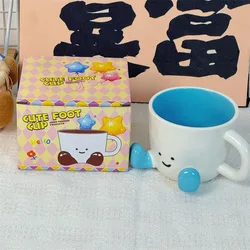 Charming Cartoon Ceramic Mug - Cute Breakfast and Drinkware Cup - 350ml (Blue )