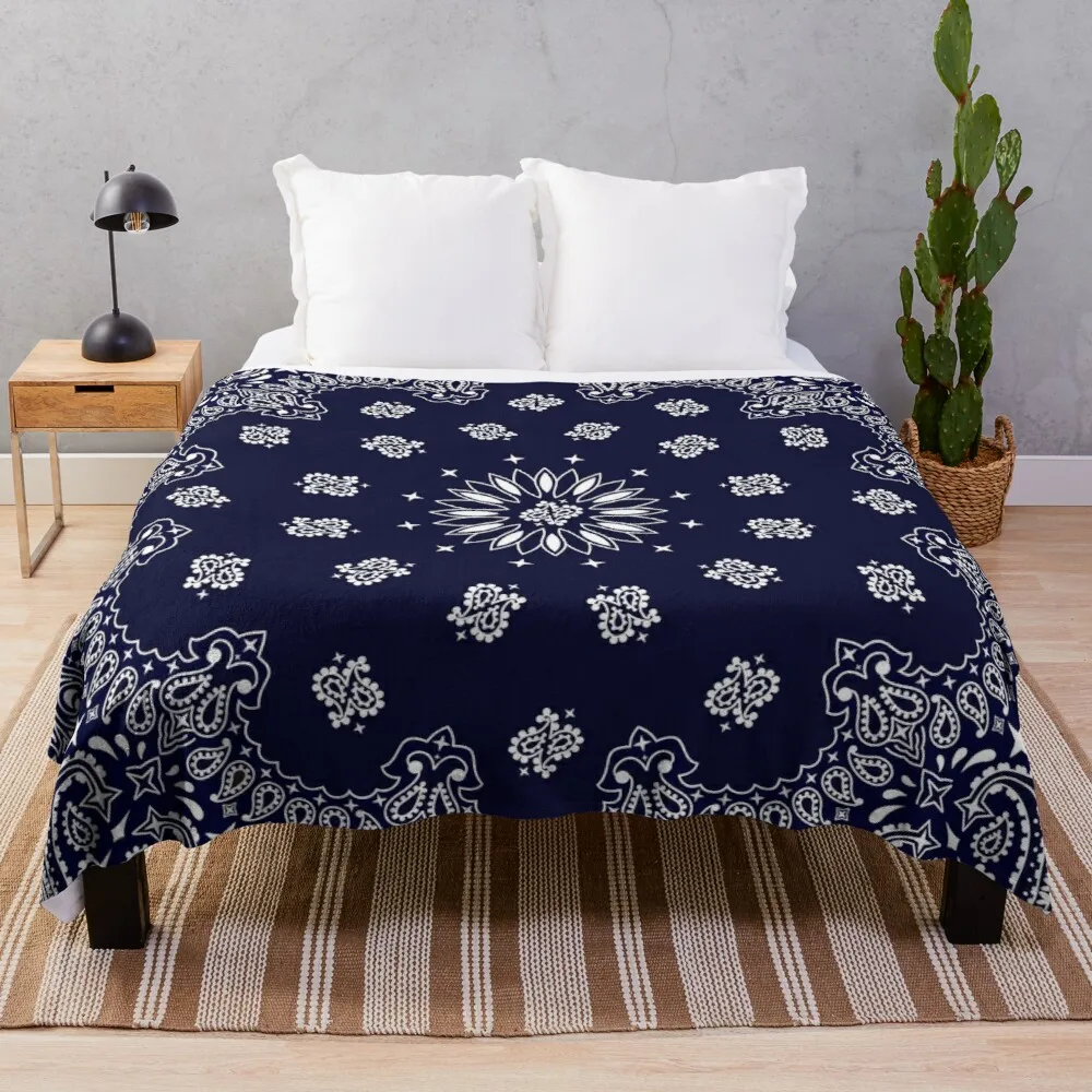 

Bandana - Navy Blue -Throw Blanket comfort recieving blankets Sofa blankets