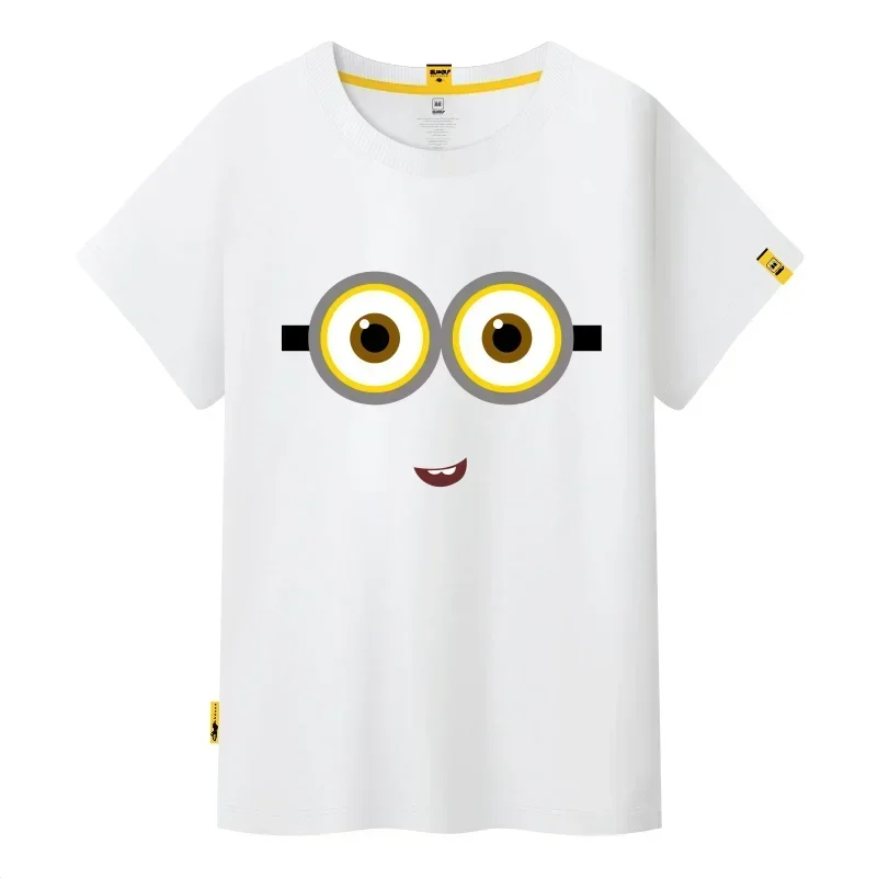Minions Summer Children 100% Cotton Round Neck T-Shirt Boys Harajuku Casual T-Shirt Tops Street Fashion Kids Clothing 2