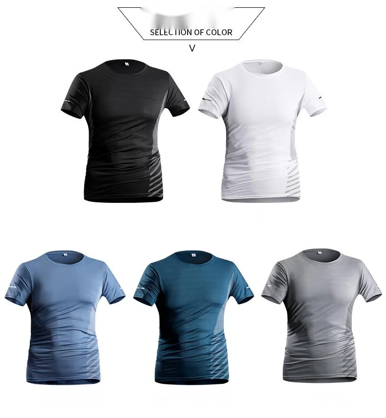 Ice sensitive elastic top 2024 summer new ice silk outdoor sports fitness short sleeved T-shirt_voghion.com