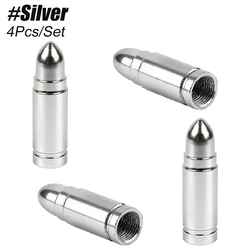 Durable Metal Leak - Proof Tire Valve Stem Caps - Set of 4, Corrosion Resistant (Silver)