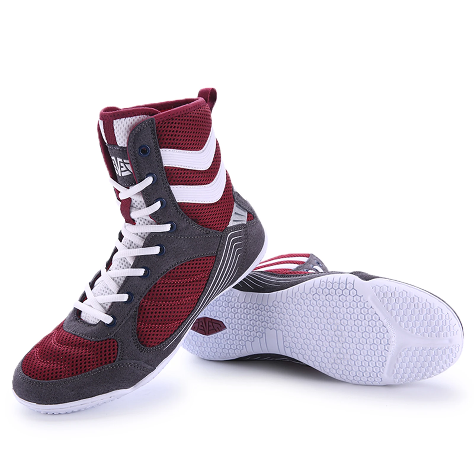 Men's and women's professional wrestling shoes, high-top combat sanda boxing training shoes, deep squat weightlifting shoes