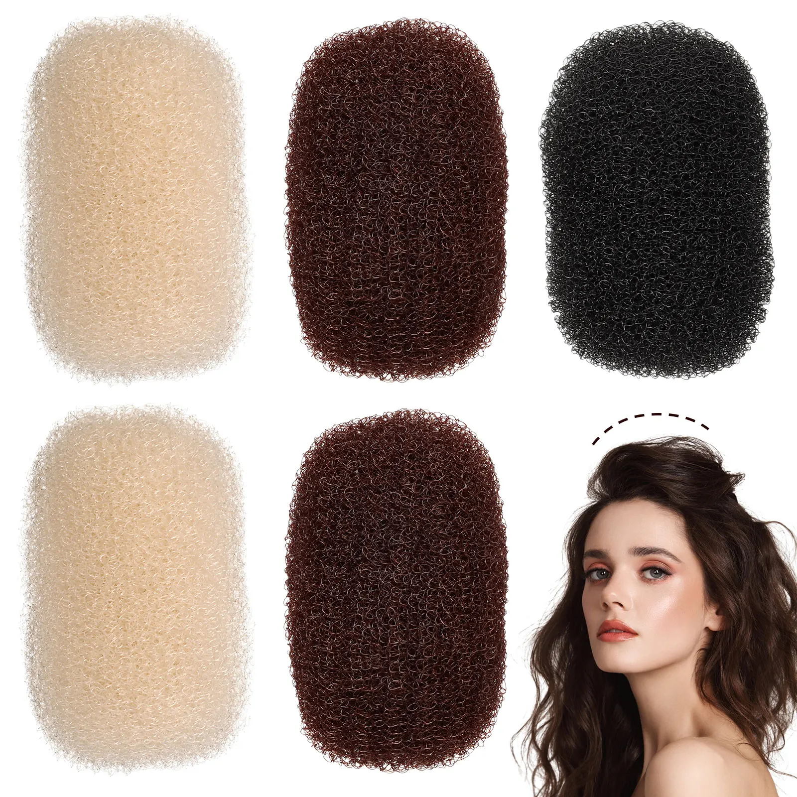 5pcs Women Hair Clip Hair Pad High Cranial Fluffy Hair Pad Hair Heighten Clamp Hair Styling Clip Headwear Female Accessory