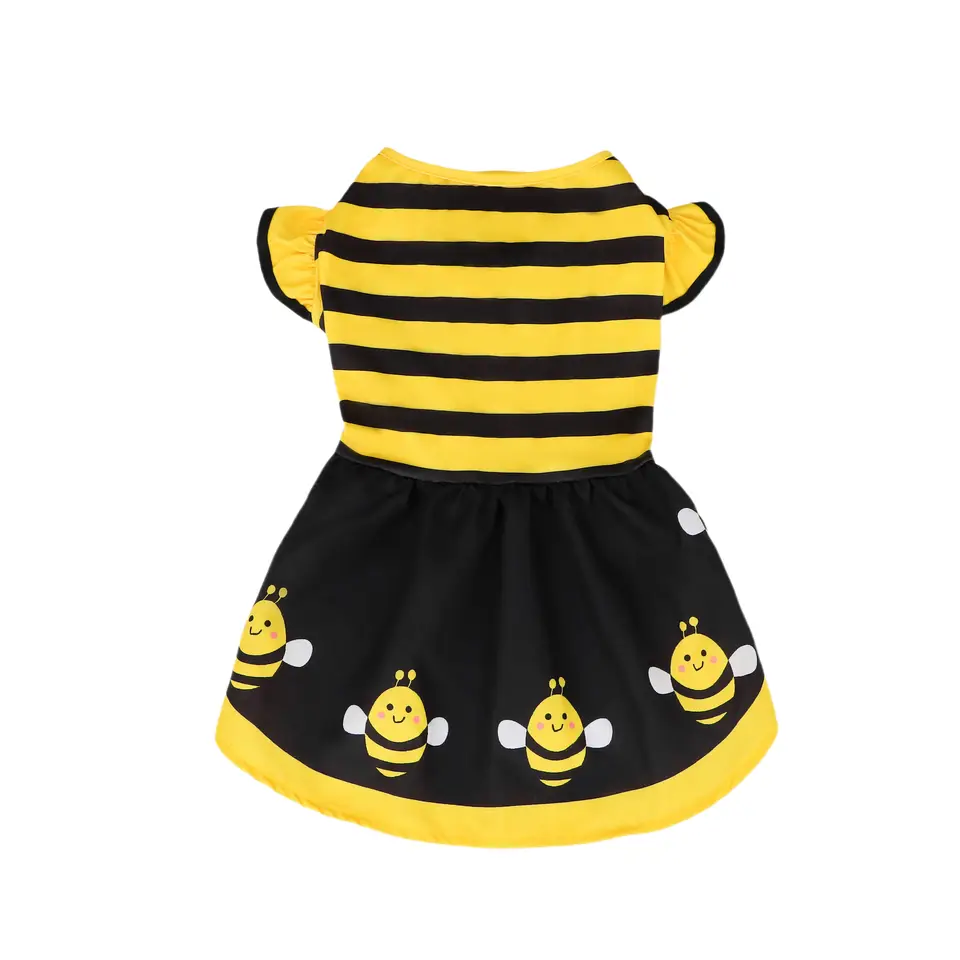 Dog Dress Cute Bee, Pet Bee Costumes, Yellow Cartoon Bumble Dog Dress Cute Bee, Pet Bee Costumes, Yellow Cartoon Bumble