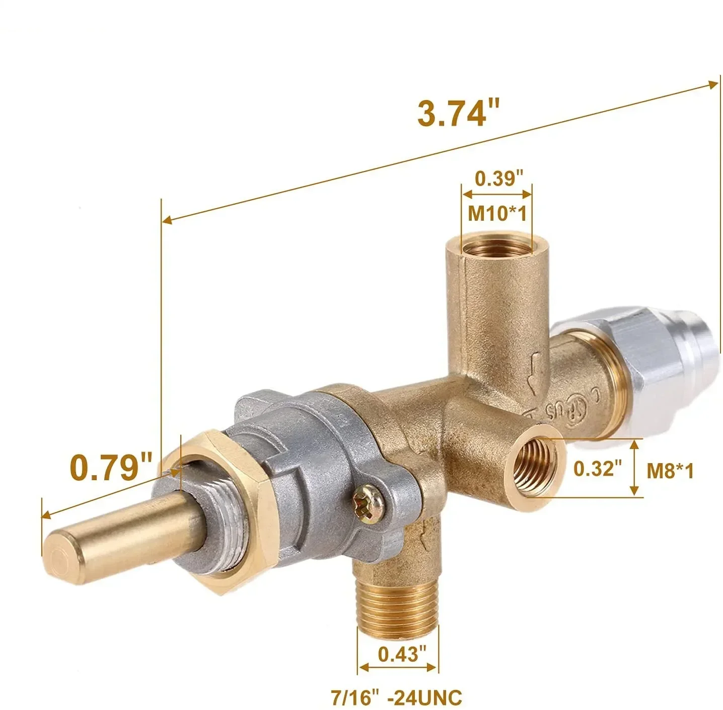 3pcs/kit Gas Patio Heater Control Valve Thermocouple Sensor Dump Switch Knob Propane Lpg Fire Pit Control Safety Pilot Port Set