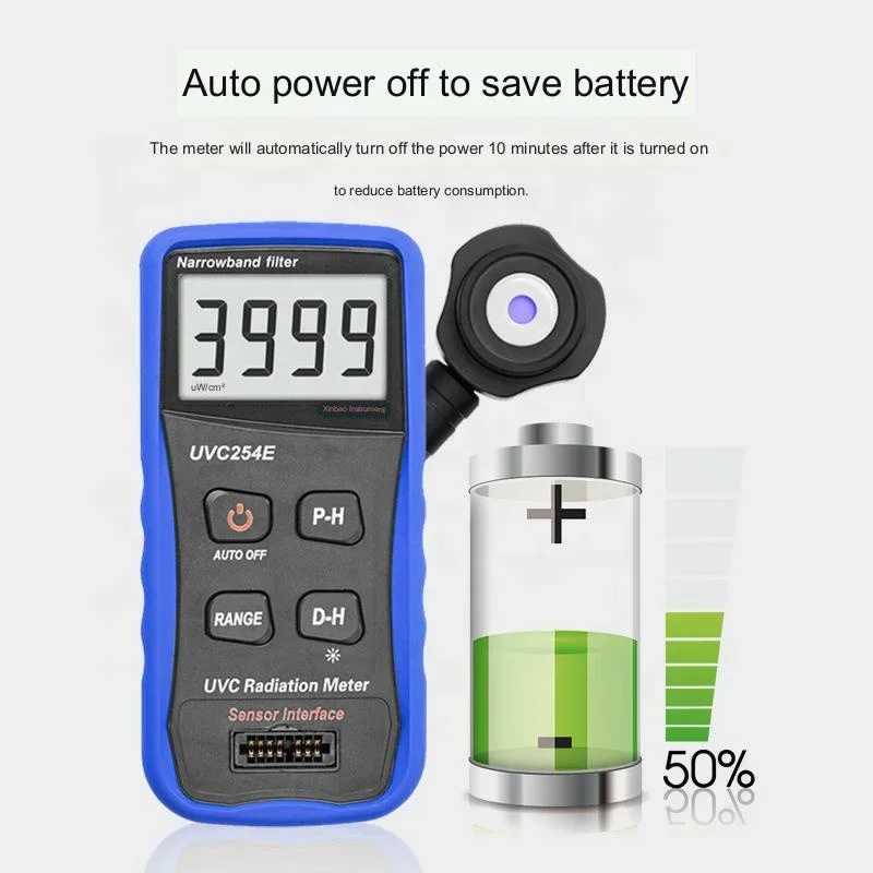 UV254E UV Light Meter UVC Light Measure Tester, UVC254E UVC Radiation Meter With Adjustable Intensity Detector 4