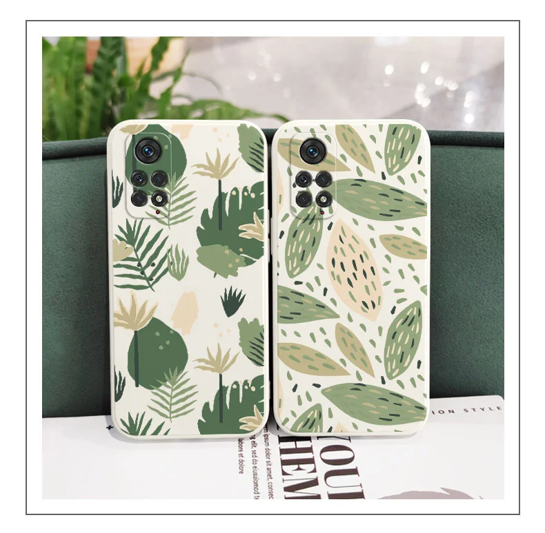 Verdant Green Leaf Phone Case For Xiaomi Redmi Note 11 11S 11T 10 10A 10T 10S 9T 9 8 7 Pro Plus 10C 9A 9C 9T 4G 5G Cover