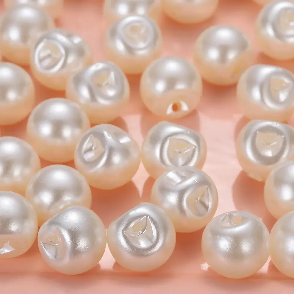 Plastic Round Pearl Buttons for Sewing and Scrapbooking