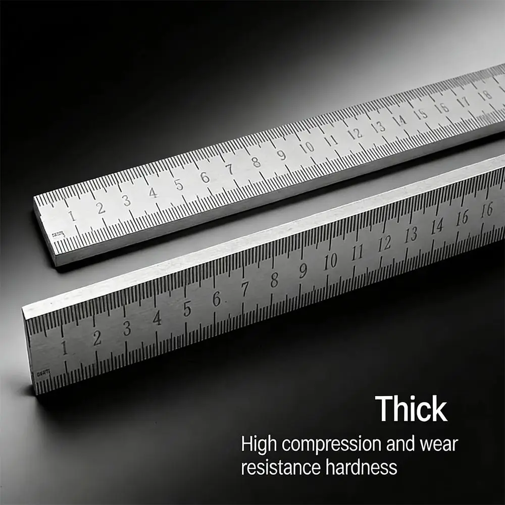 50cm 스테인레스 스틸 자 두께 5mm 고온 담금질 강철 자 굽힘 방지 은색 자