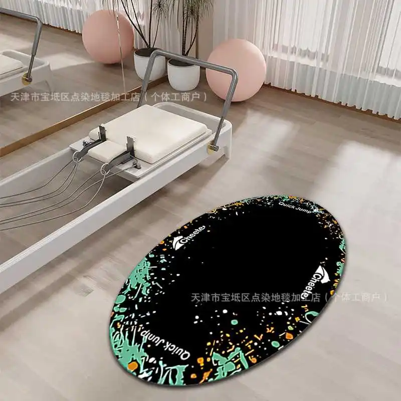 Fitn Yoga Mat Indoor Sports Mat Soundproof Oval Jump Number Large Yoga Mat Gym Mat o Absorption Carpet Pure Color