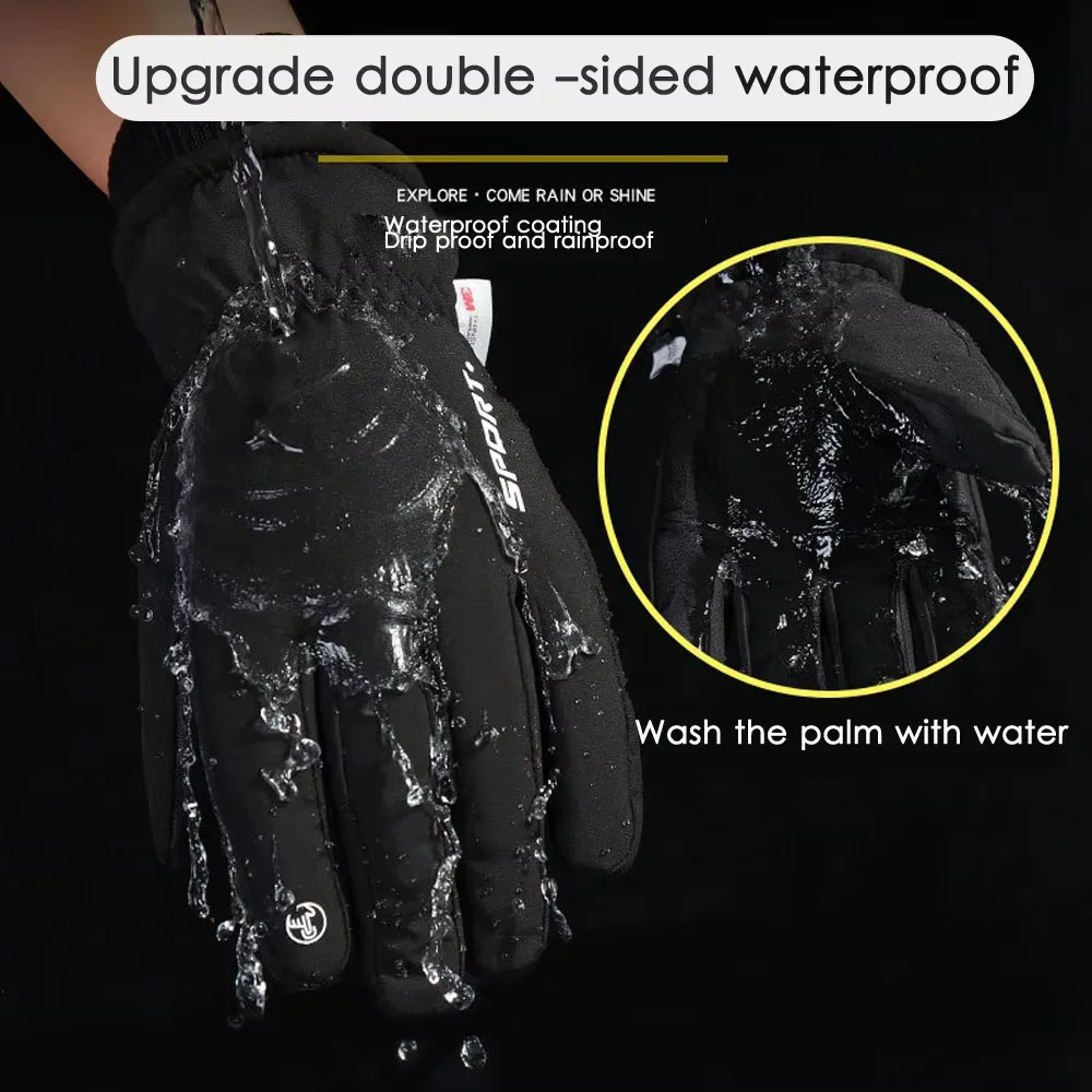 Outdoor Winter Cycling Gloves Touch Screen Motorcycle Gloves Windproof Sports Riding Ski Waterproof Running