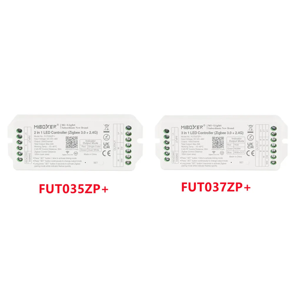 

(Zigbee 3.0 +2.4G) FUT035ZP+/FUT037ZP+ 2 in 1/3 in 1 LED strip Controller for Single color/Dual white/RGB/RGBW/RGB+CCT led strip