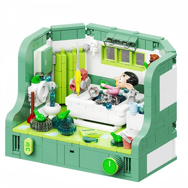 Mr. Bean'S Co Branded Series Building Blocks Cute Anime Character Assembly Toy Models Decorazione Desktop Puzzle Collection Gifts