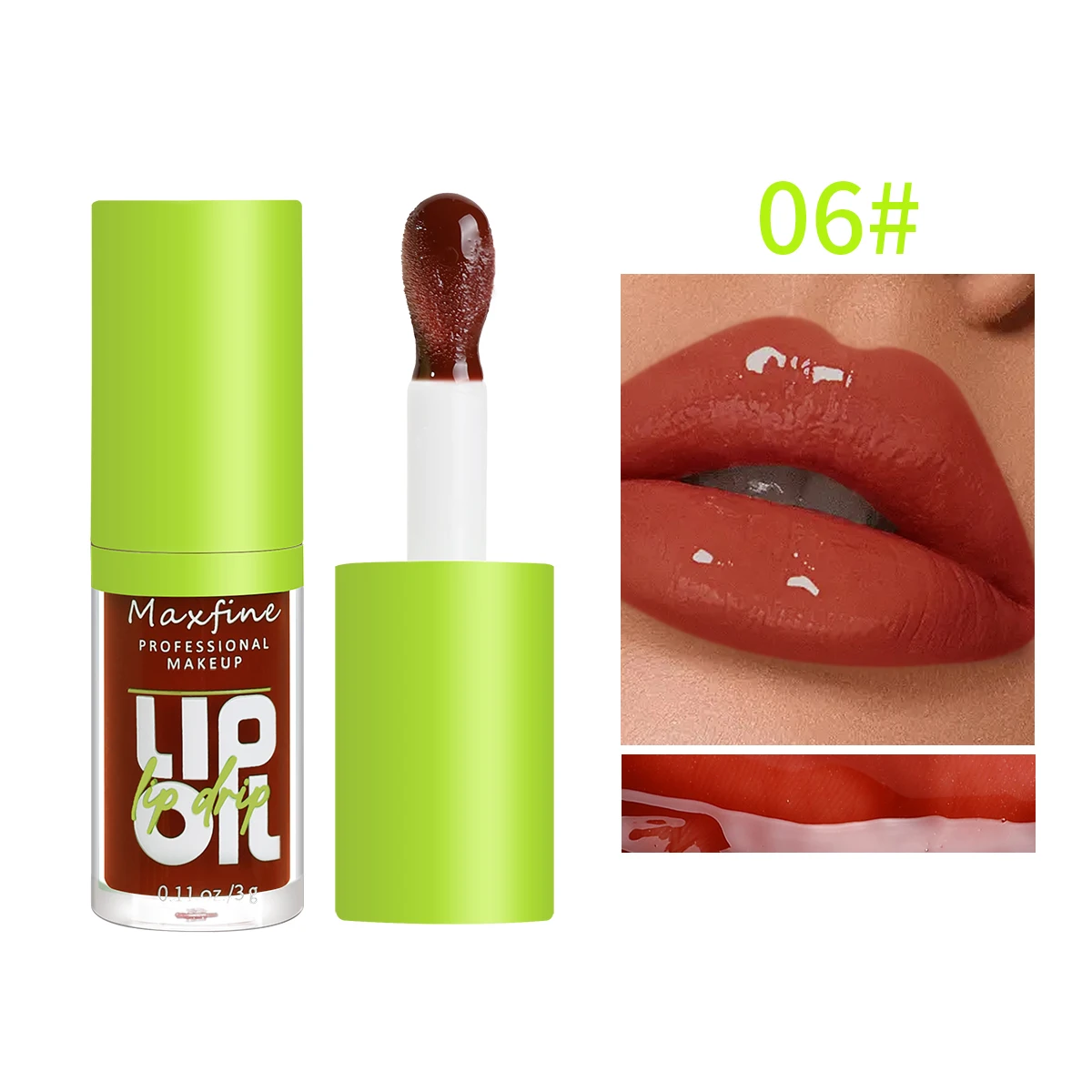Lip Gloss líquido transparente, 6-Tone óleo hidratante, Natural Lip Enhancer, Faça lábios 5