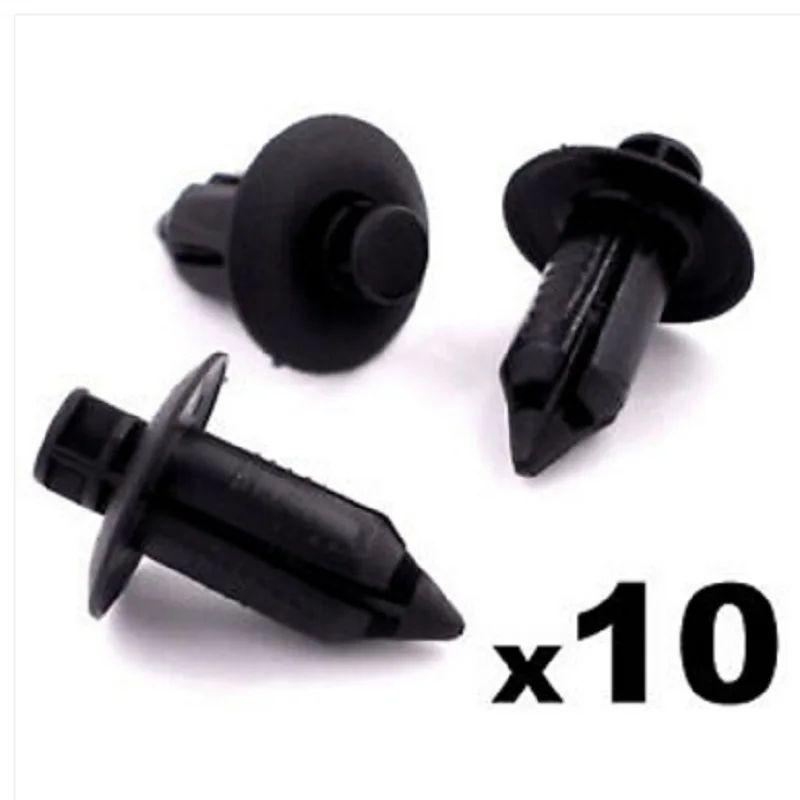 

10x For Mazda Black Plastic Rivet Style Body and Trim Panel Retainer Clips