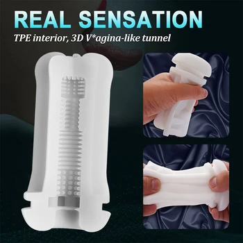Male Masturbator Cup Automatic Sucking Real Vagina Blowjob Sex Machine For Men Vibrator Pussy Pocket Masturbator Toys For Men 5