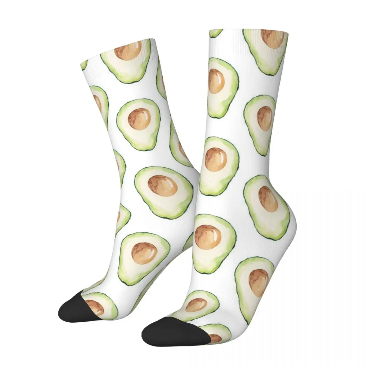 

Winter Warm Hip-hop Women Men Avocado Fruit Socks Green Funny Breathable Middle Tube Socks