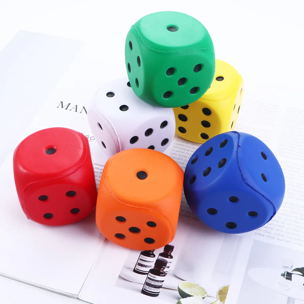 1 Pcs Big Sponge Dice Soft and Elastic Toys Solid Color Point Dice Side