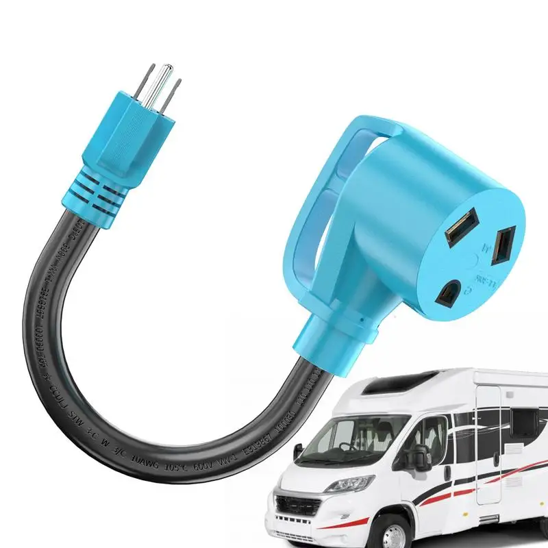 RV Power Adapter Heavy Duty Trailer Electrical Power Adapter With Grip Handle 30 Amp To 110 Volt Adapter Cord RV Accessories