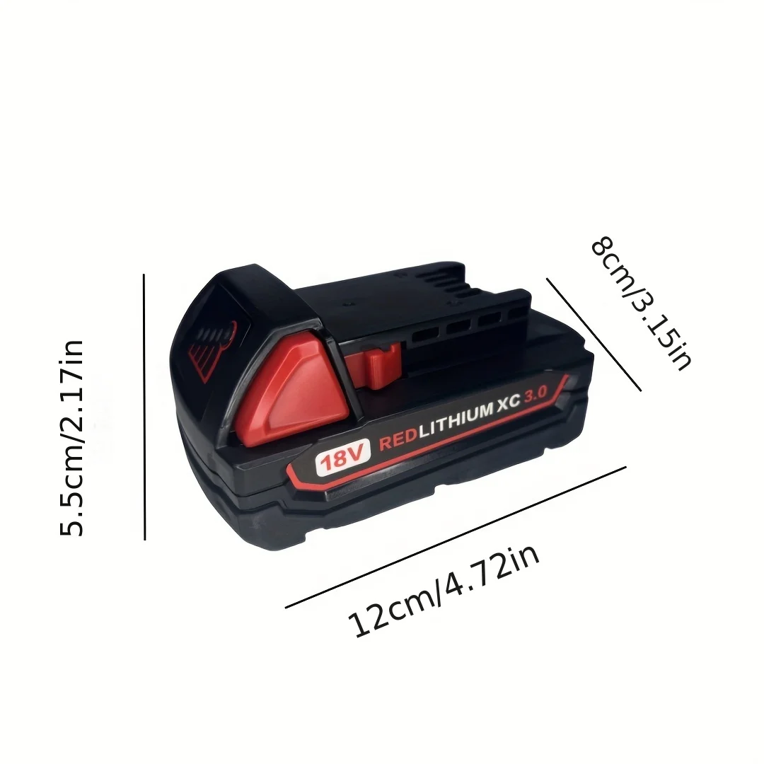 18V 3.0Ah Battery Replacement for Milwaukee M18 Battery 48-11-1850 48-11-1860 M18 Cordless Power Tools