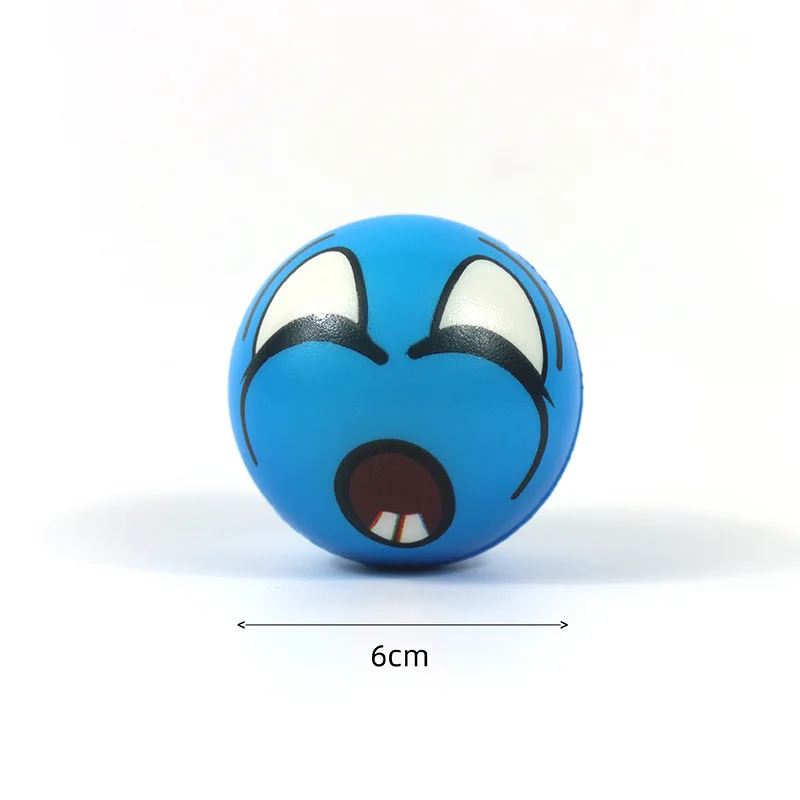 12Pcs Stress Relief Expression Soft Balls Toy Fun Sponge Stress Ball Squeeze Smiley Face Grimace PU Foam For Sports Toy Ball 6
