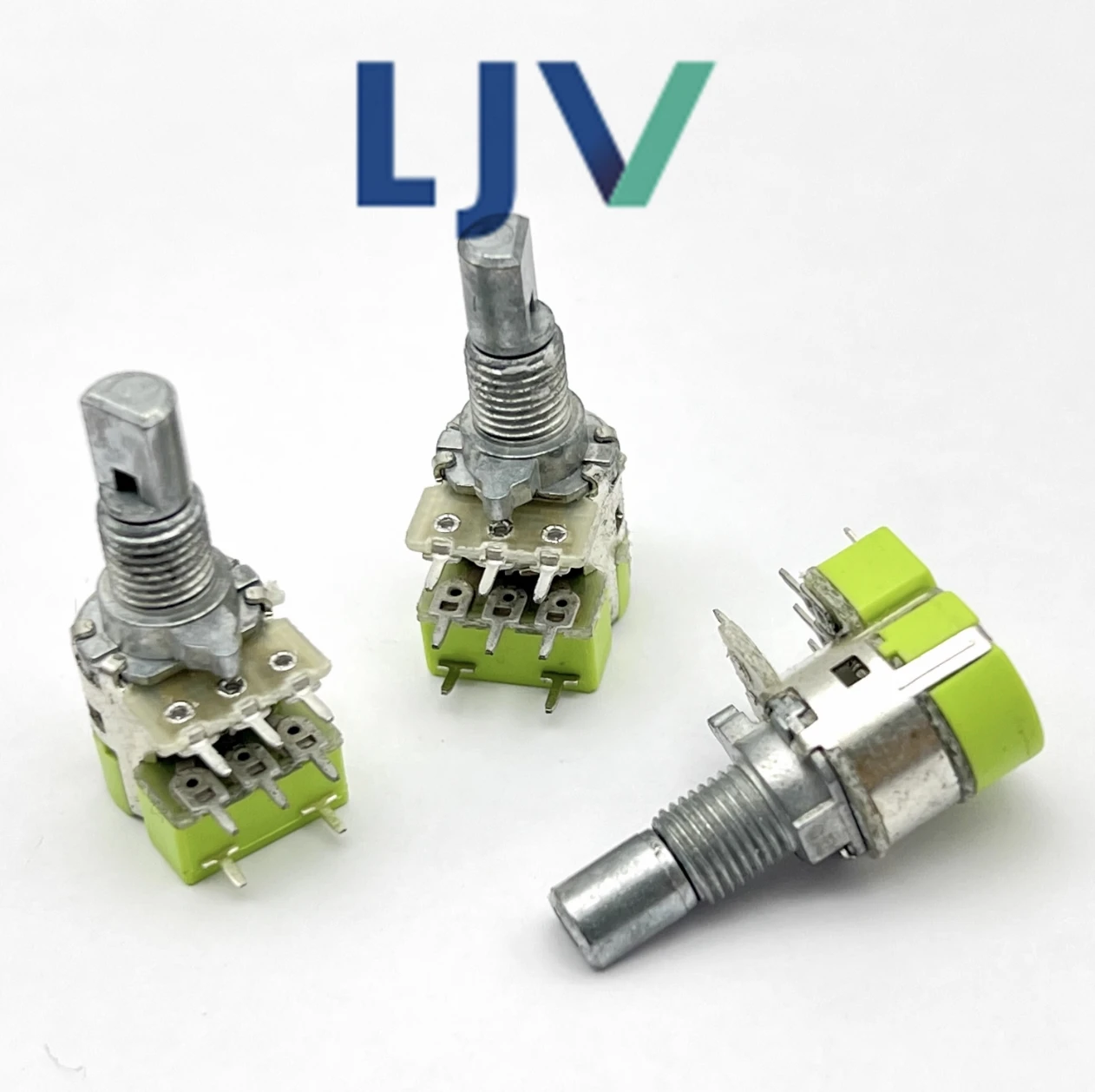 LJV RK12 Dual Gang Switch Rotary Potentiometer B50K Computer Audio Volume Fan Adjustment Switch 2 PCS