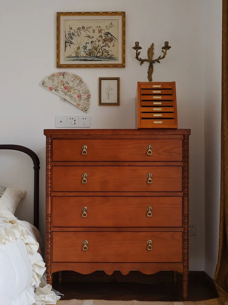 Camille series chest of drawers, vintage cabinets, storage cabinets, bedside tables, solid wood storage logs, 8