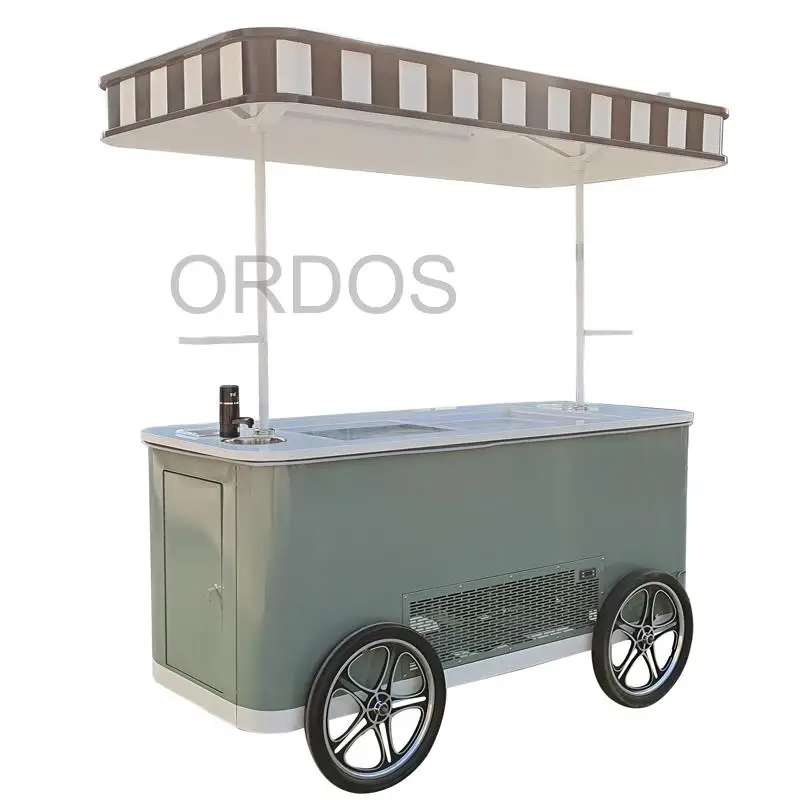 

Factory Price Customized Gelato Cart Ice Cream Van Street Hand Push Gelato Ice Cream Cart