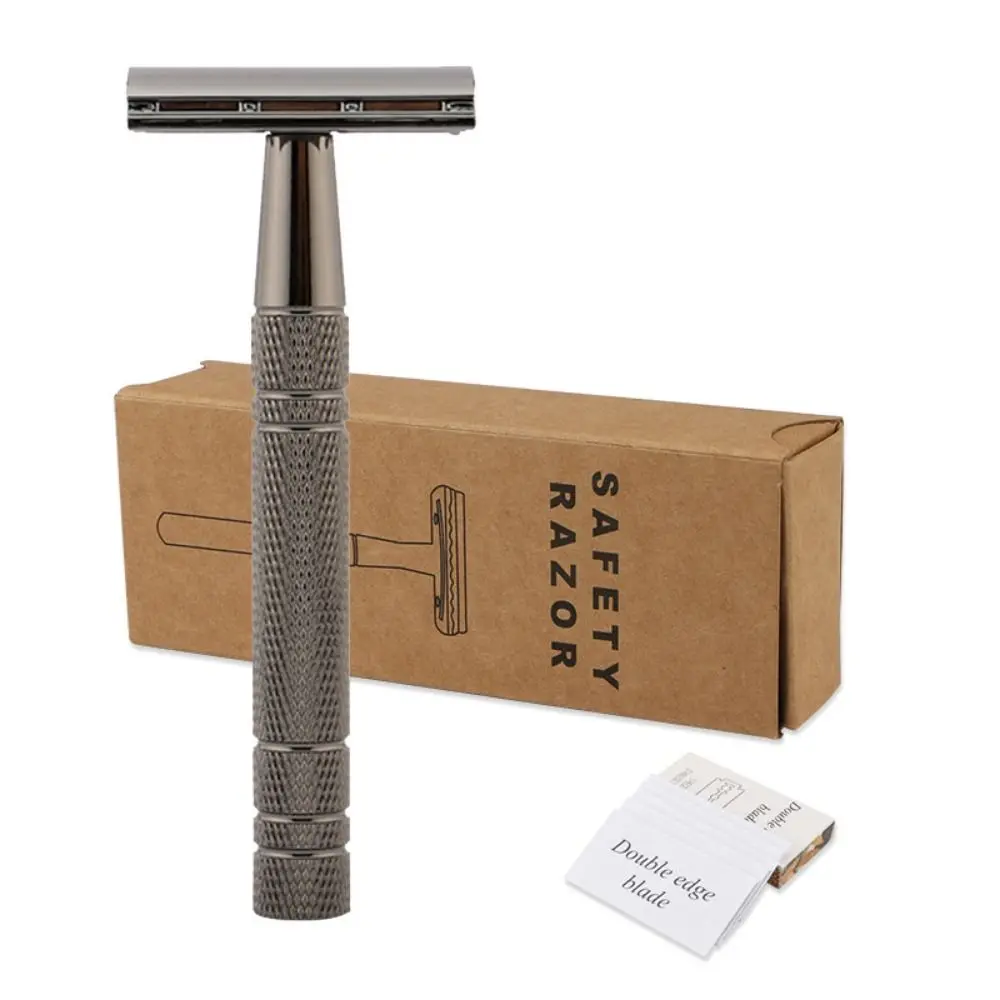 Gold Silver Male Hair Removal Tool 5 Shaving Blades Handle Manual Shaver Classic Men Shaving Double Edge Razor Safety Razor