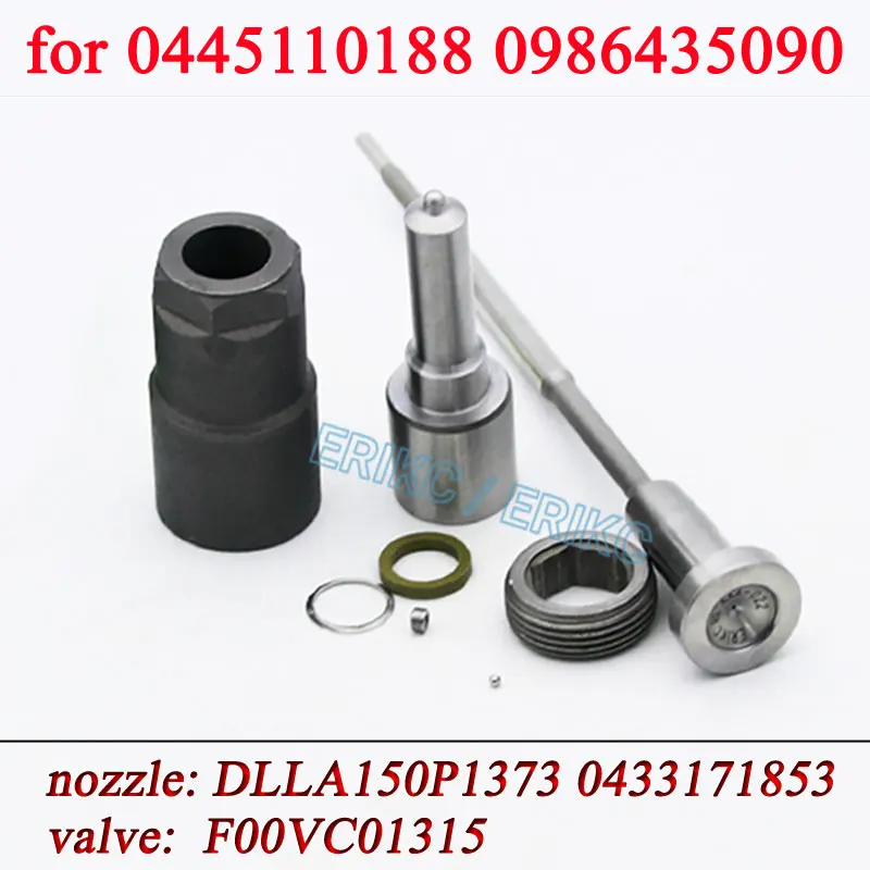 

0445110188 0986435090 Diesel Injector Rebuild Repair Kit Nozzle Tip DLLA150P1373 Control Valve F00VC01315 for Bosch 0445 110 188